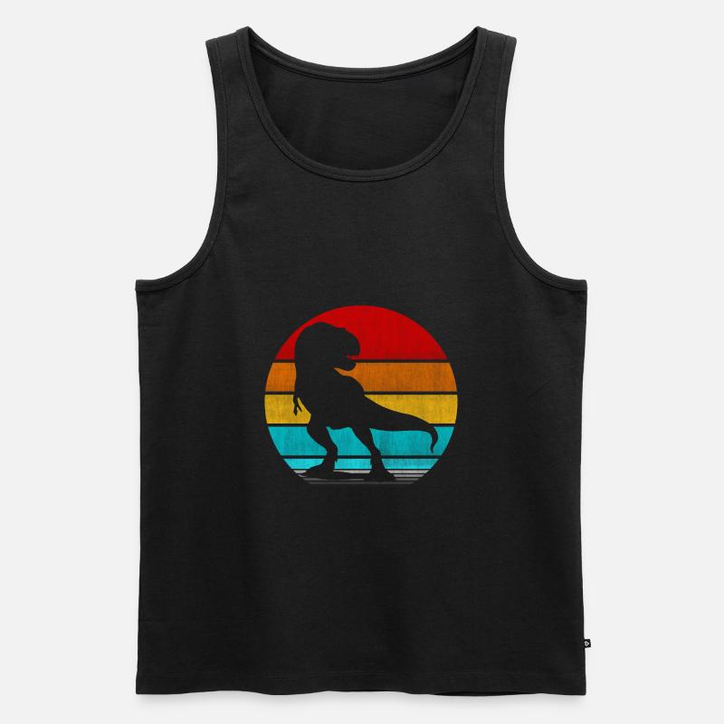 Retro Vinatge Dinosaurier - Männer Premium Bio Tank Top - Schwarz