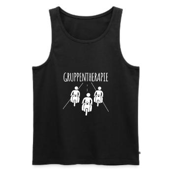 Gruppentherapie Motorradfahrer Spruch Motorrad - Männer Premium Bio Tank Top - Schwarz - Vorne - AI Model Male 178 light (178cm)