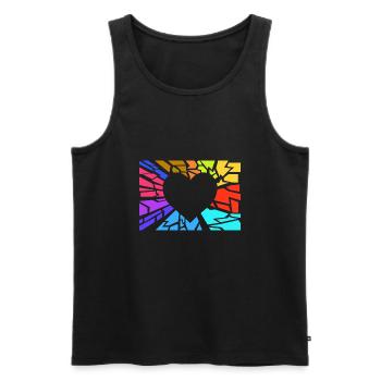 Heart - Men's Premium Organic Tank Top - black - Front - Michal (187cm)