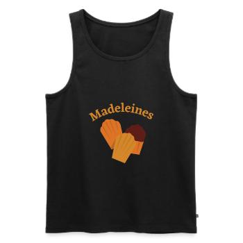 Madeleines Française pure tradition - Débardeur bio Premium Homme - noir - Devant - AI Model Male 178 light (178cm)