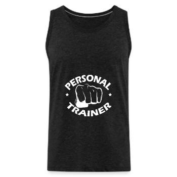 Certified Personal Trainer, Personal Trainer, GYM - Débardeur bio Premium Homme - charbon - Devant - Alexander (188cm)