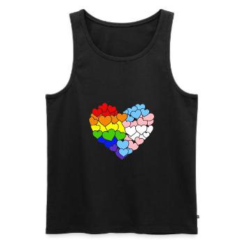Arc-en-ciel et drapeau transgenre pour le Mois de la fierté - Débardeur bio Premium Homme - noir - Devant - Michal (187cm)