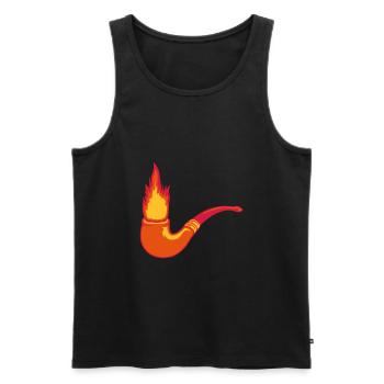 Feuer Tabakpfeife Raucher - Männer Premium Bio Tank Top - Schwarz - Vorne - AI Model Male 178 light (178cm)