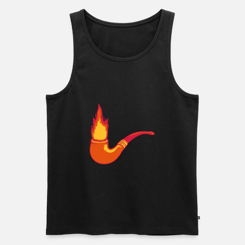 Feuer Tabakpfeife Raucher - Männer Premium Bio Tank Top - Schwarz