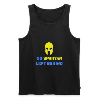 No Spartan left behind! Ukraine we stand together! - Men's Premium Organic Tank Top - black - Front - Michal (187cm)