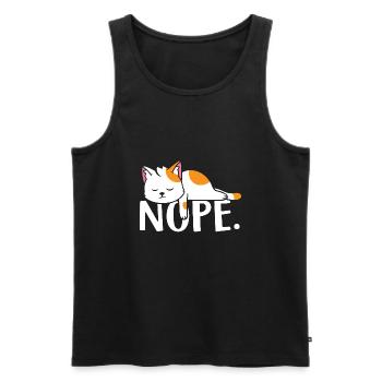 Nope Cat - Men's Premium Organic Tank Top - black - Front - AI Model Male 178 light (178cm)