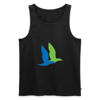 double oiseau maritime - Débardeur bio Premium Homme - noir - Devant - AI Model Male 178 light (178cm)