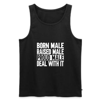 Homme né mâle élevé - Débardeur bio Premium Homme - noir - Devant - Michal (187cm)