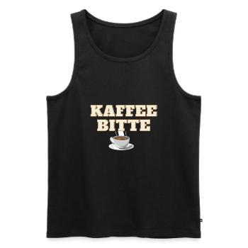 Kaffee Bitte - Männer Premium Bio Tank Top - Schwarz - Vorne - AI Model Male 178 light (178cm)
