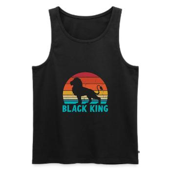 Black King - Men's Premium Organic Tank Top - black - Front - AI Model Male 178 light (178cm)