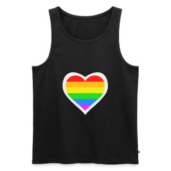 LGBT Queer Rainbow Heart - Men's Premium Organic Tank Top - black - Front - AI Model Male 178 light (178cm)