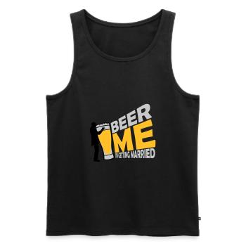 Beer Me Getting Married - Men's Premium Organic Tank Top - black - Front - Michal (187cm)