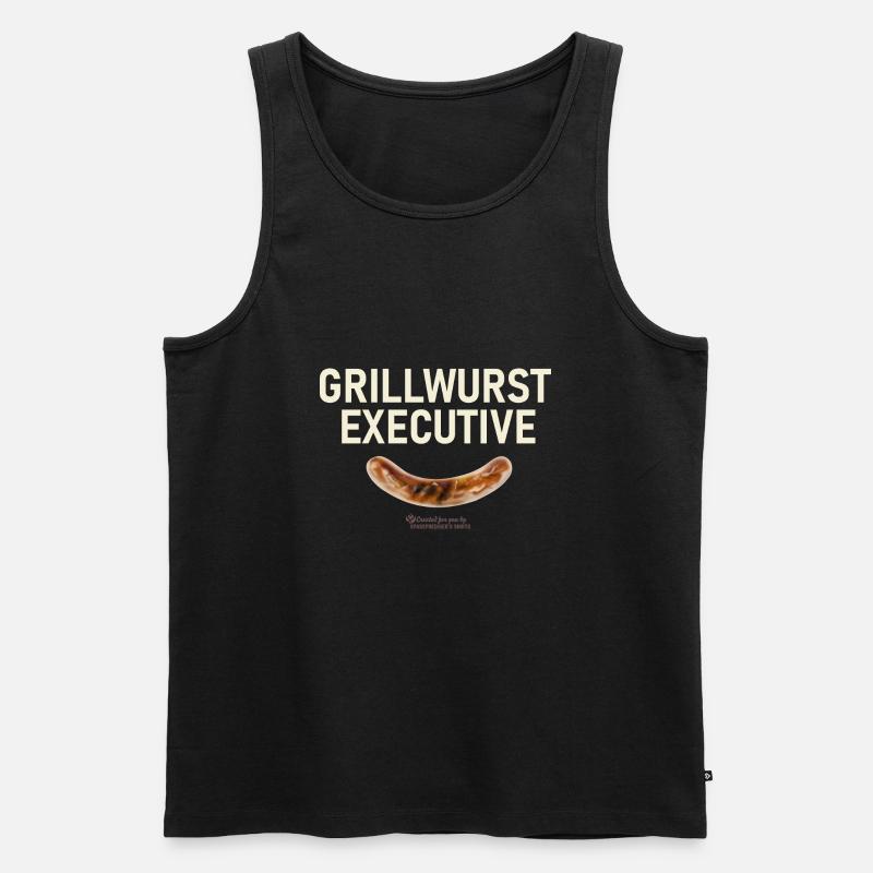 Grillspruch Grillwurst Executive - Männer Premium Bio Tank Top - Schwarz