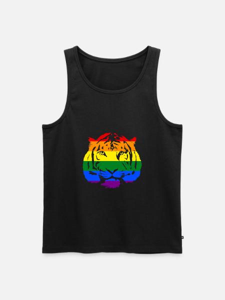 LGBT Tiger - Men's Premium Organic Tank Top - black