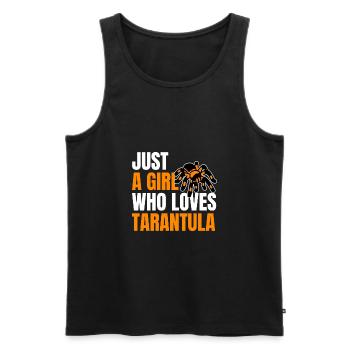 NUR EIN MÄDCHEN, DAS VOGELSPINNE LIEBT - Männer Premium Bio Tank Top - Schwarz - Vorne - AI Model Male 178 light (178cm)