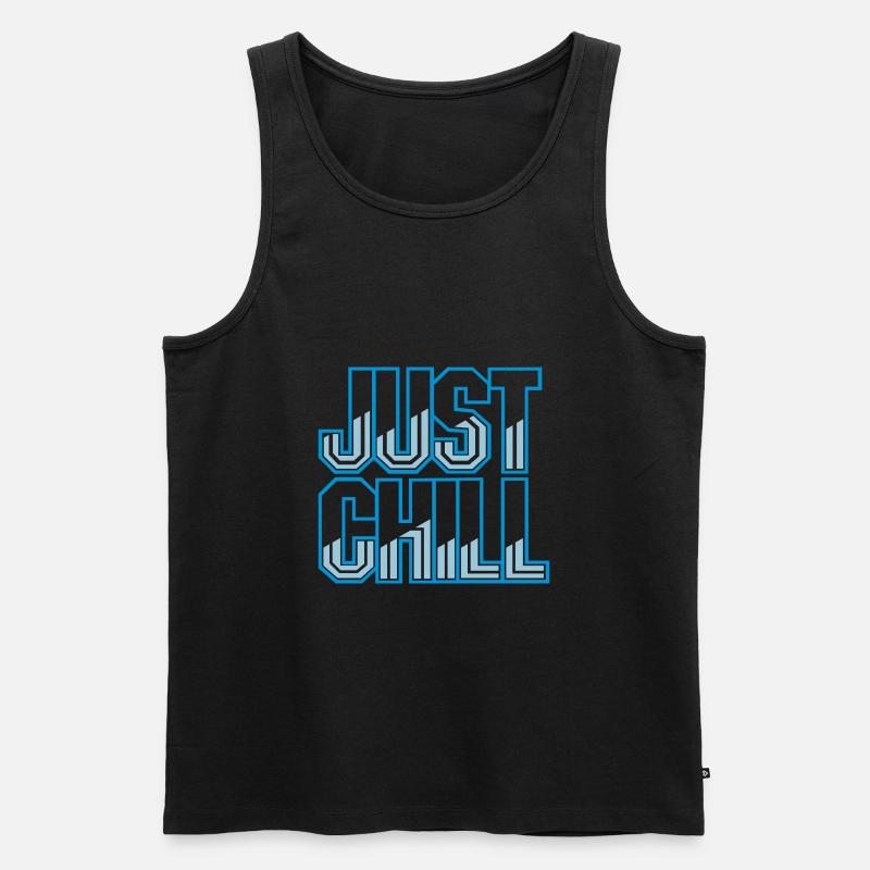 Just Chill Text Logo - Débardeur bio Premium Homme - noir