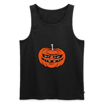 Evil Pumpkin Comic Halloween - Men's Premium Organic Tank Top - black - Front - Michal (187cm)