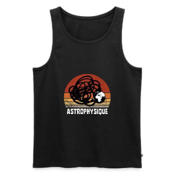 ASTROPHYSIQUE PLANETE TERRE VINTAGE RÉTRO SUNSET - Débardeur bio Premium Homme - noir - Devant - Michal (187cm)