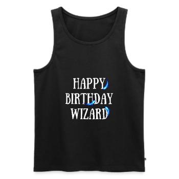 Happy Birthday Wizard - Débardeur bio Premium Homme - noir - Devant - Michal (187cm)