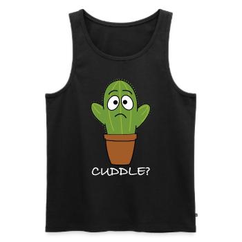 Kuscheln | Kaktus, lustige Bilder, lustige Sprüche - Männer Premium Bio Tank Top - Schwarz - Vorne - AI Model Male 178 light (178cm)