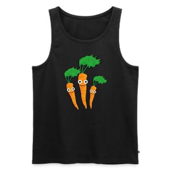 Carotte,Carottes,Famille,Famille des carottes,Légumes - Débardeur bio Premium Homme - noir - Devant - Michal (187cm)