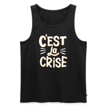 C'est la crise - Débardeur bio Premium Homme - noir - Devant - Michal (187cm)