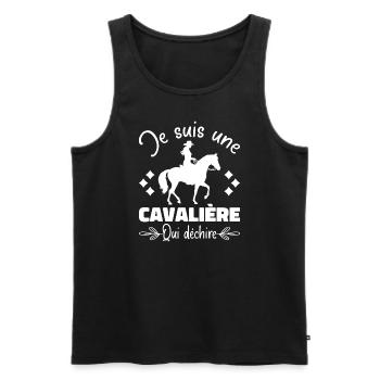 A Rider Riding Horse Tearing Gift - Men's Premium Organic Tank Top - black - Front - Michal (187cm)