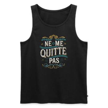 Ne me quitte pas - Débardeur bio Premium Homme - noir - Devant - AI Model Male 178 light (178cm)