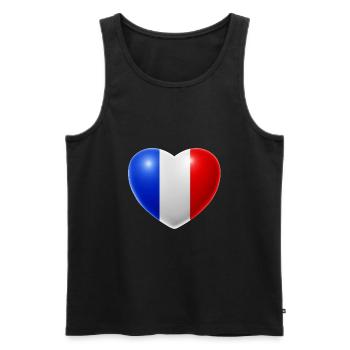 Coeur (France) - Débardeur bio Premium Homme - noir - Devant - AI Model Male 178 light (178cm)