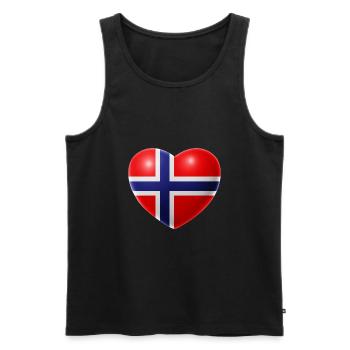 Herz (Norvège / Norge) - Débardeur bio Premium Homme - noir - Devant - AI Model Male 178 light (178cm)