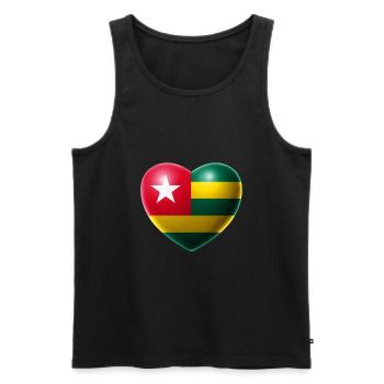 Herz (Togo) - Männer Premium Bio Tank Top - Schwarz - Vorne - AI Model Male 178 light (178cm)