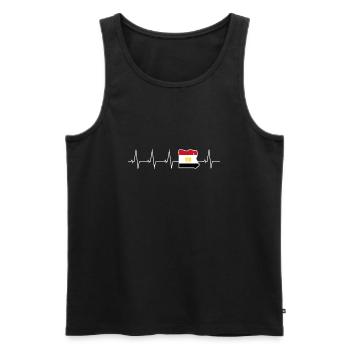 Ich liebe Egypt - Ägypten - Herzschlag - Männer Premium Bio Tank Top - Schwarz - Vorne - AI Model Male 178 light (178cm)