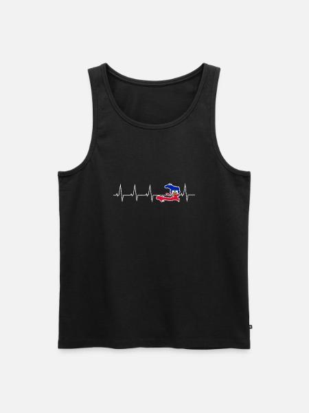 J’aime Haïti - battement de coeur - Débardeur bio Premium Homme - noir