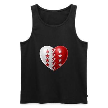 Herz (Wallis) - Männer Premium Bio Tank Top - Schwarz - Vorne - AI Model Male 178 light (178cm)
