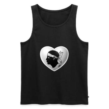 Herz (Korsika / Corsica) - Männer Premium Bio Tank Top - Schwarz - Vorne - AI Model Male 178 light (178cm)