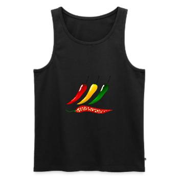 Chillis Peperoni - Männer Premium Bio Tank Top - Schwarz - Vorne - AI Model Male 178 light (178cm)