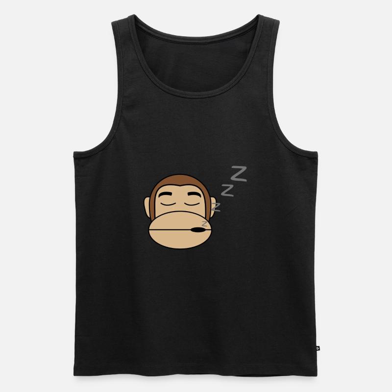 Affe Schläft Geschenk Idee - Männer Premium Bio Tank Top - Schwarz