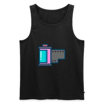 camera caméra film photo appareil photo - Débardeur bio Premium Homme - noir - Devant - AI Model Male 178 light (178cm)