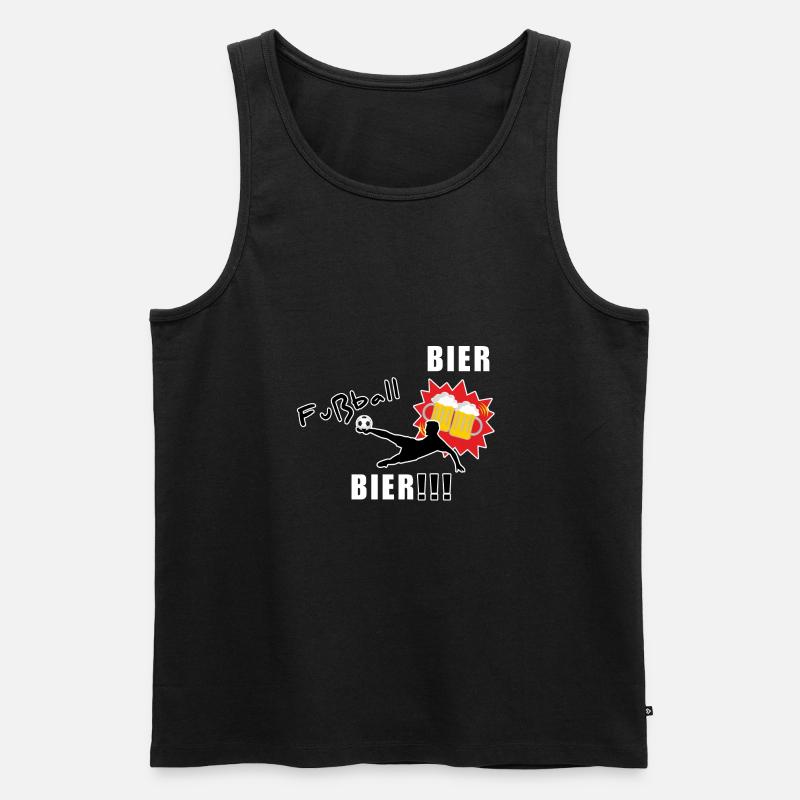 Bier! Fußball! Bier!!! - Männer Premium Bio Tank Top - Schwarz