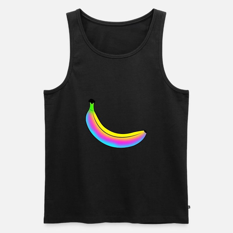 Neon-Banane - Männer Premium Bio Tank Top - Schwarz