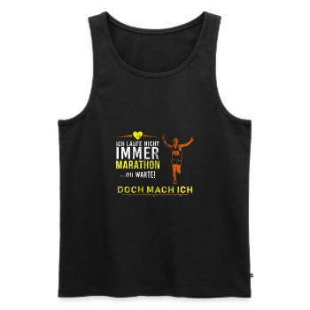 Marathon - Männer Premium Bio Tank Top - Schwarz - Vorne - Michal (187cm)