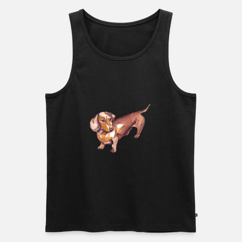 Dackel - Männer Premium Bio Tank Top - Schwarz