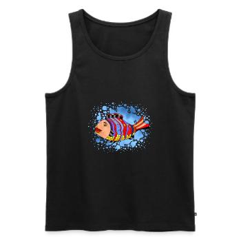 poisson - Débardeur bio Premium Homme - noir - Devant - AI Model Male 178 light (178cm)