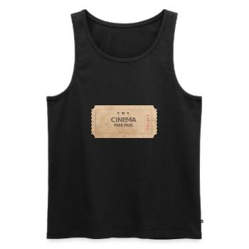 Kino Ticket Cinema Movie Free Pass - Männer Premium Bio Tank Top - Schwarz - Vorne - AI Model Male 178 light (178cm)
