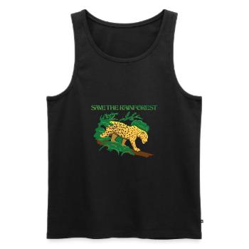 Schütze den Regenwald - Männer Premium Bio Tank Top - Schwarz - Vorne - AI Model Male 178 light (178cm)