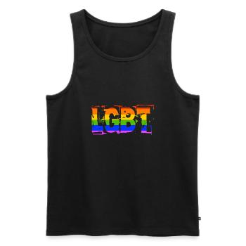 LGBT Schwul Gay Pride Regenbogen - Männer Premium Bio Tank Top - Schwarz - Vorne - Michal (187cm)