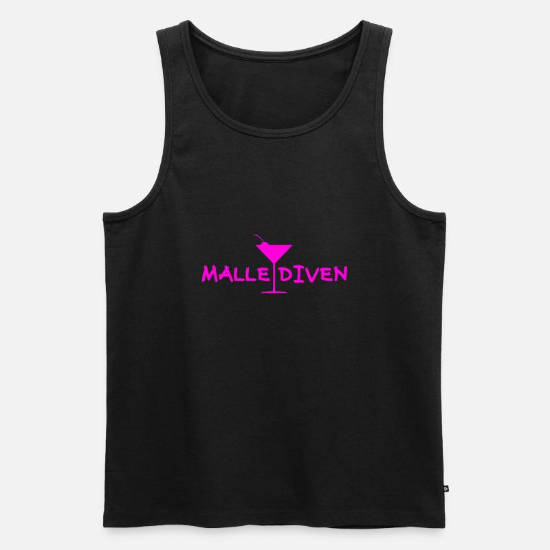 Malle Diven - Männer Premium Bio Tank Top - Schwarz
