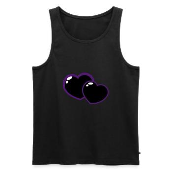 Herz - Männer Premium Bio Tank Top - Schwarz - Vorne - Michal (187cm)