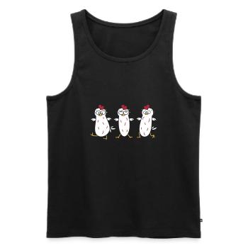 Crazy Chicken - Men's Premium Organic Tank Top - black - Front - AI Model Male 178 light (178cm)