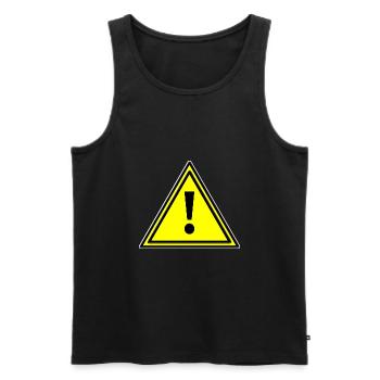 Warning triangle error warning triangle warning sign yellow - Men's Premium Organic Tank Top - black - Front - AI Model Male 178 light (178cm)
